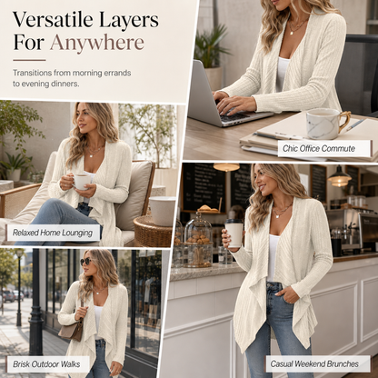 Women's Loose Fit Long Sleeve Knitted Cardigan