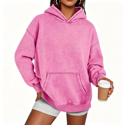 Unisex Casual Oversized Acid Wash Hoodie