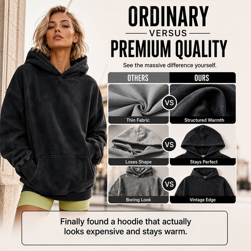 Unisex Casual Oversized Acid Wash Hoodie