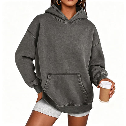 Unisex Casual Oversized Acid Wash Hoodie