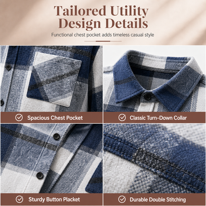 Men's Casual Plaid Flannel Shirt