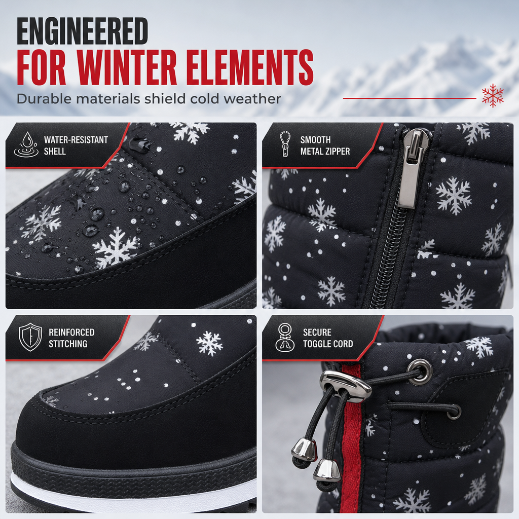 Women's Winter High Top Snow Boots Waterproof Non Slip Outdoor Tall Boots with Thick Plush Lining and Thick Sole