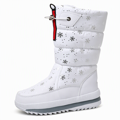 Women's Winter High Top Snow Boots Waterproof Non Slip Outdoor Tall Boots with Thick Plush Lining and Thick Sole