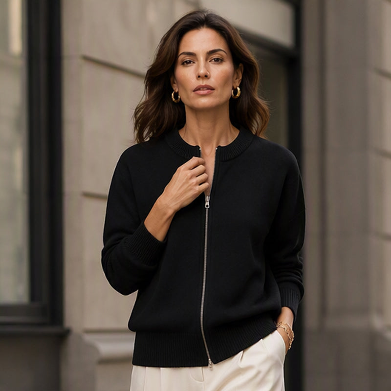 🌸Hot Sale 50% OFF☁️Women's Casual Zip-Up Knit Jacket