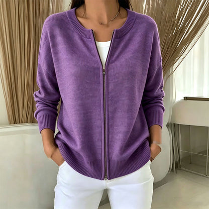 🌸Hot Sale 50% OFF☁️Women's Casual Zip-Up Knit Jacket