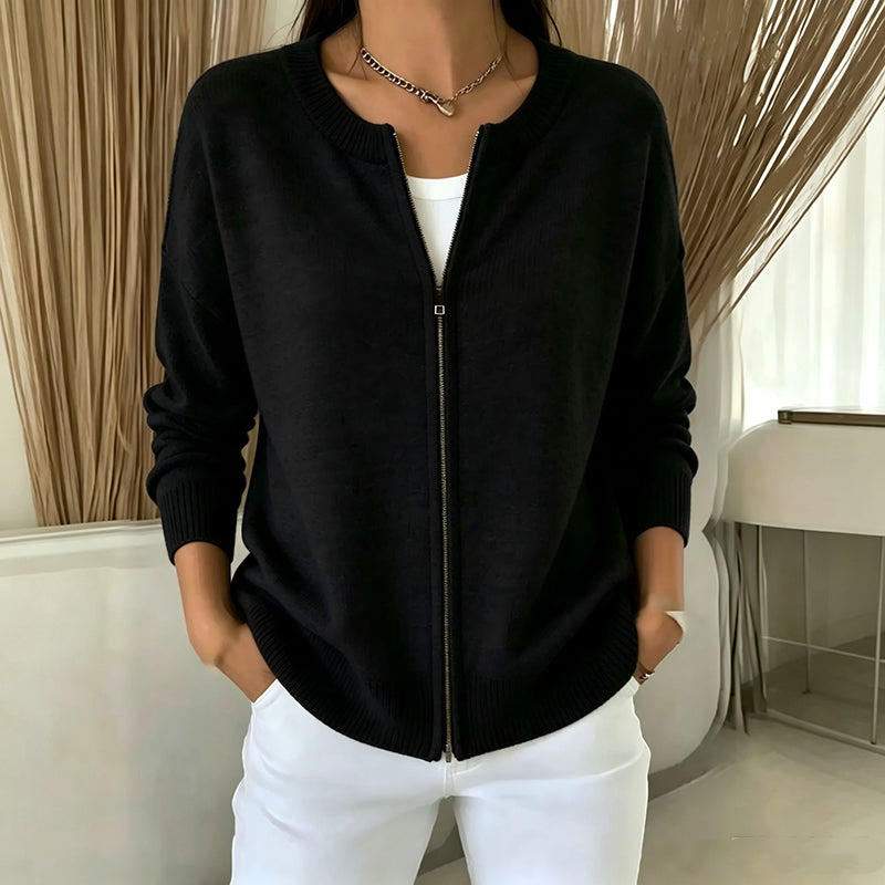 🌸Hot Sale 50% OFF☁️Women's Casual Zip-Up Knit Jacket