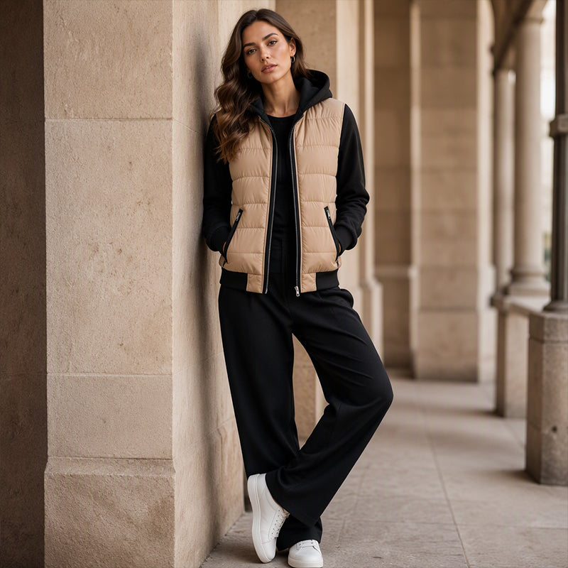 Women's Color-Block Padded Hooded Jacket