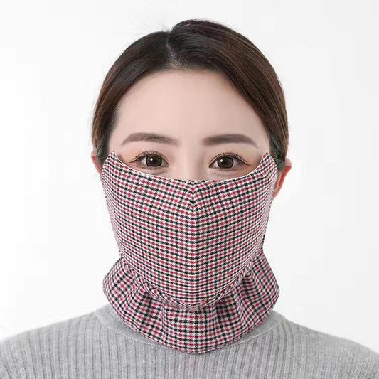 Plaid Cotton Neck Gaiter Face Mask