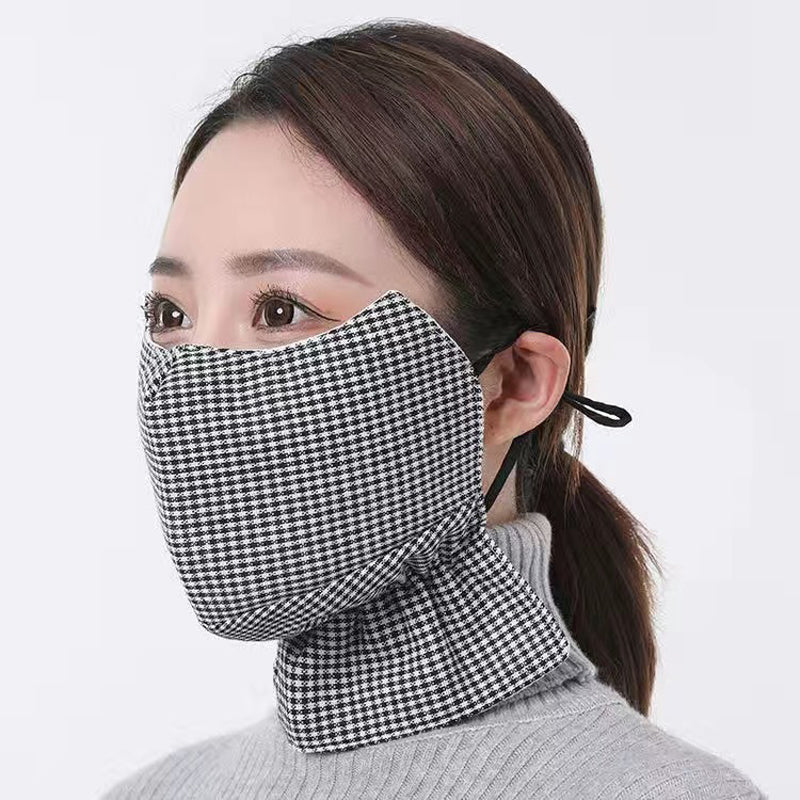 Plaid Cotton Neck Gaiter Face Mask