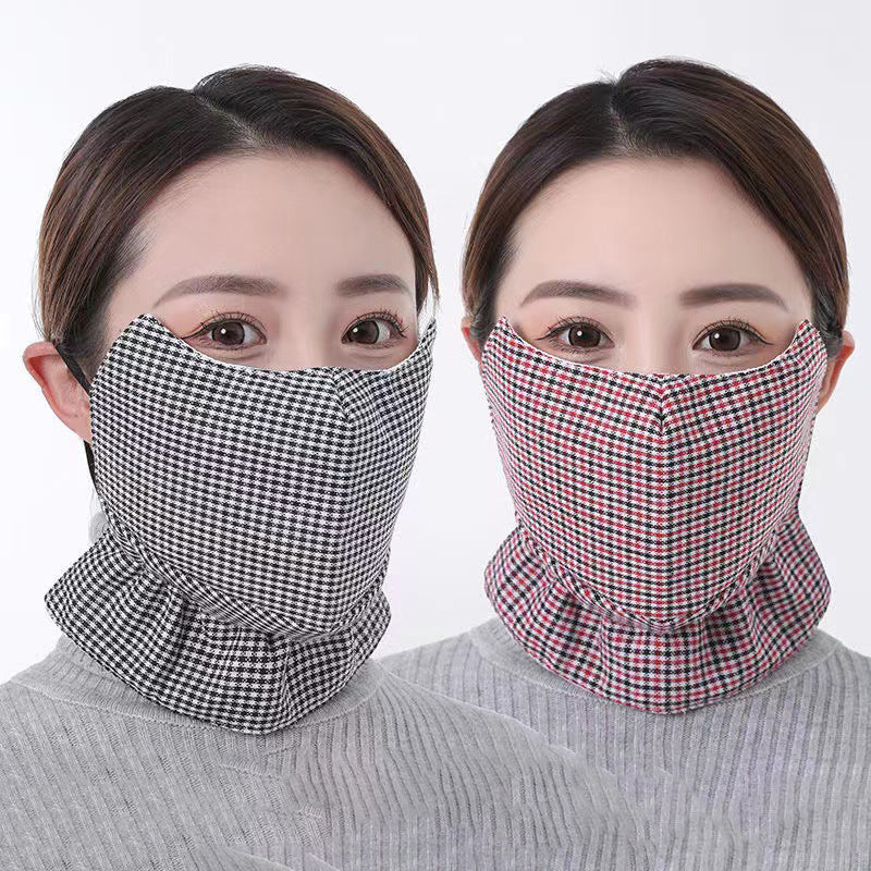 Plaid Cotton Neck Gaiter Face Mask