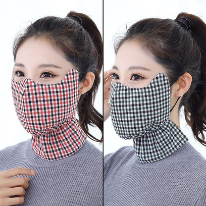 Plaid Cotton Neck Gaiter Face Mask