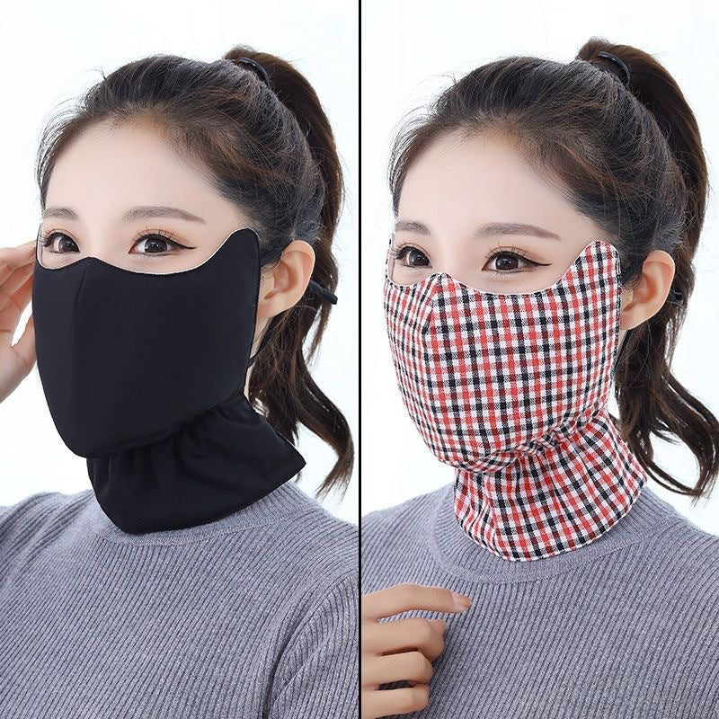 Plaid Cotton Neck Gaiter Face Mask
