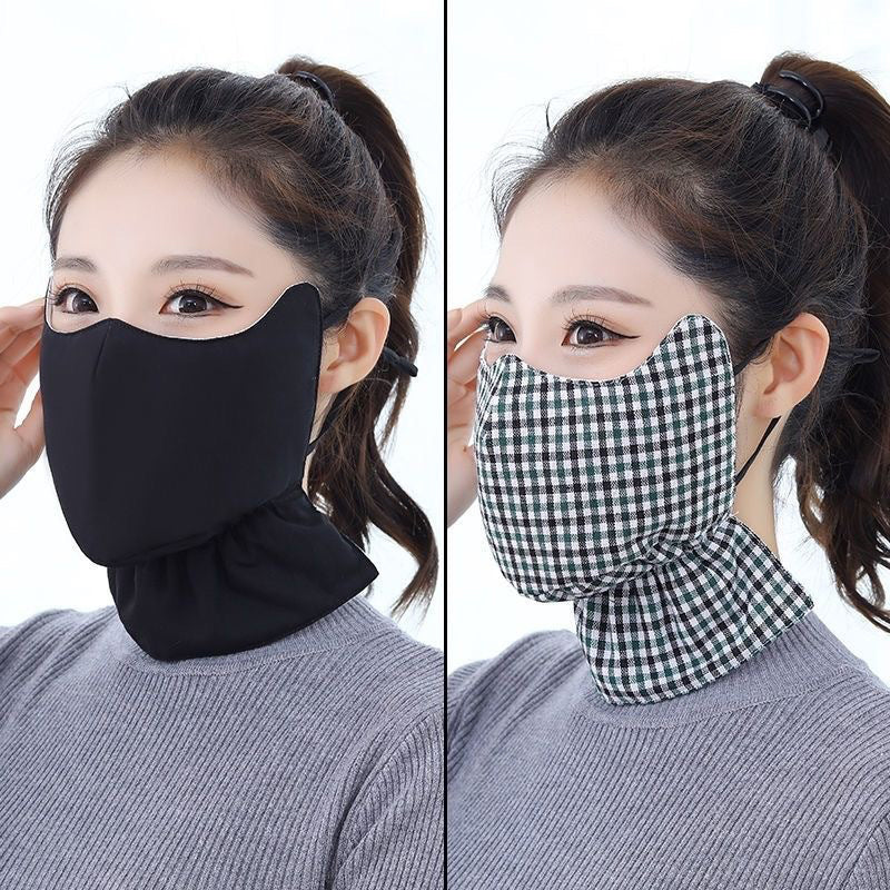 Plaid Cotton Neck Gaiter Face Mask