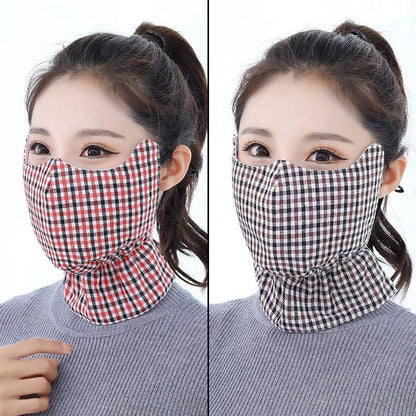 Plaid Cotton Neck Gaiter Face Mask