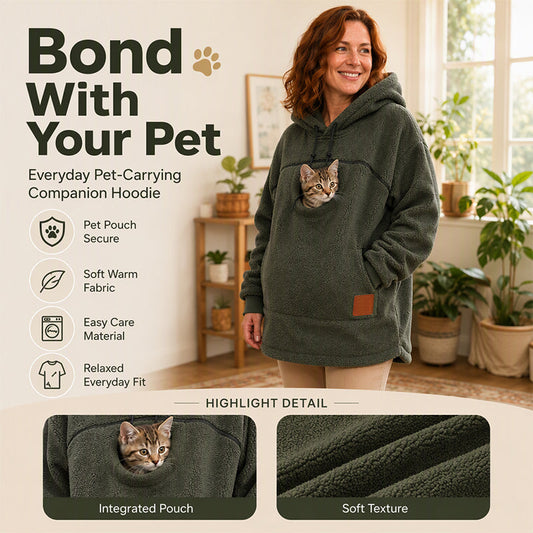 ⏰Last Day Hot Sales - 50% OFF😍2026 A must-have for pet lovers 🐾 Cozy Fleece Pet Bonding Pouch Hoodie – Warm & Supportive Small Pet Carrier Clothing🐶🐱