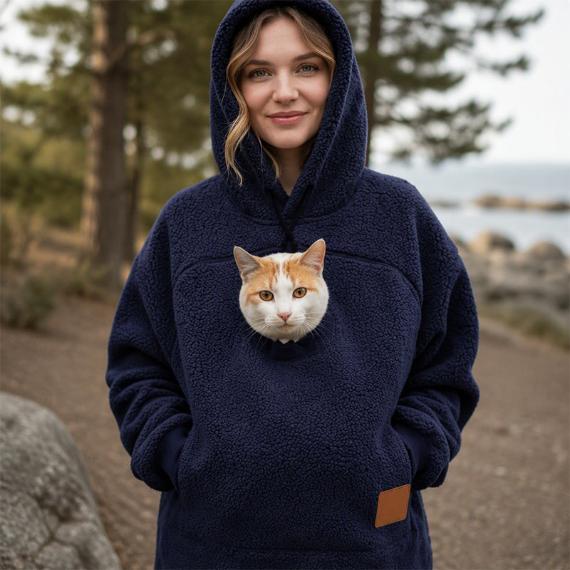 ⏰Last Day Hot Sales - 50% OFF😍2026 A must-have for pet lovers 🐾 Cozy Fleece Pet Bonding Pouch Hoodie – Warm & Supportive Small Pet Carrier Clothing🐶🐱