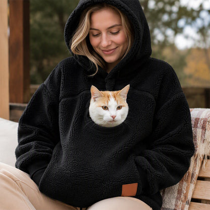 ⏰Last Day Hot Sales - 50% OFF😍2026 A must-have for pet lovers 🐾 Cozy Fleece Pet Bonding Pouch Hoodie – Warm & Supportive Small Pet Carrier Clothing🐶🐱