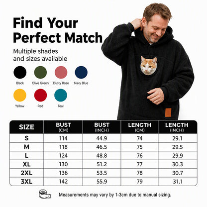 ⏰Last Day Hot Sales - 50% OFF😍2026 A must-have for pet lovers 🐾 Cozy Fleece Pet Bonding Pouch Hoodie – Warm & Supportive Small Pet Carrier Clothing🐶🐱