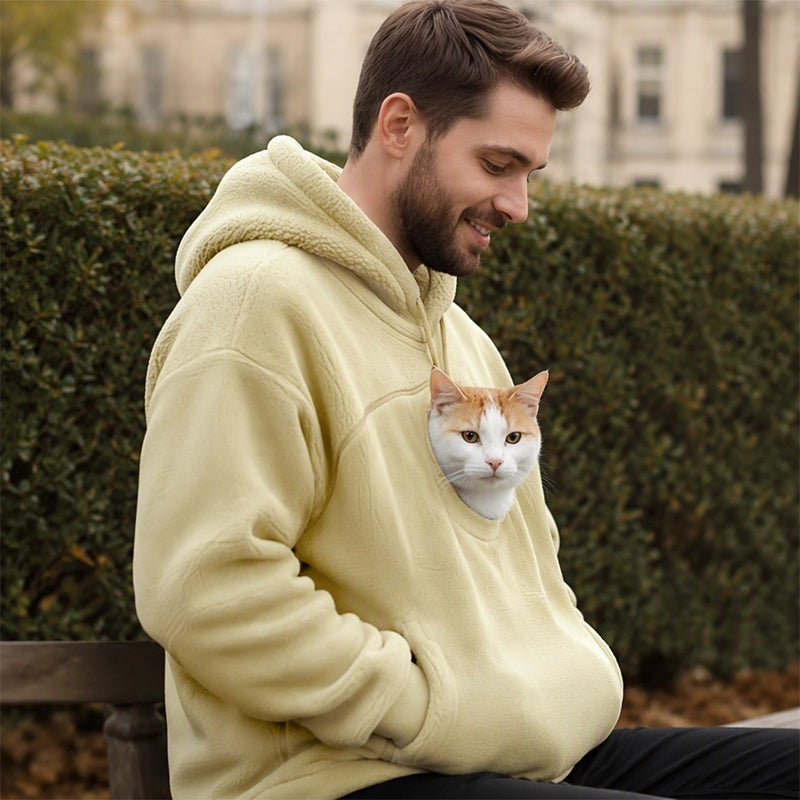 ⏰Last Day Hot Sales - 50% OFF😍2026 A must-have for pet lovers 🐾 Cozy Fleece Pet Bonding Pouch Hoodie – Warm & Supportive Small Pet Carrier Clothing🐶🐱