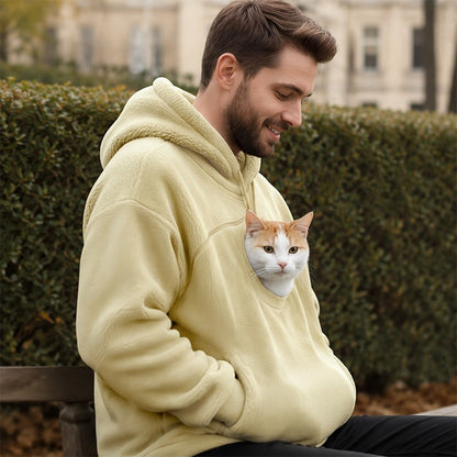 ⏰Last Day Hot Sales - 50% OFF😍2026 A must-have for pet lovers 🐾 Cozy Fleece Pet Bonding Pouch Hoodie – Warm & Supportive Small Pet Carrier Clothing🐶🐱