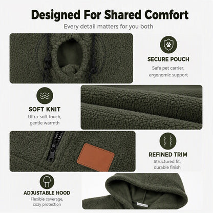 ⏰Last Day Hot Sales - 50% OFF😍2026 A must-have for pet lovers 🐾 Cozy Fleece Pet Bonding Pouch Hoodie – Warm & Supportive Small Pet Carrier Clothing🐶🐱