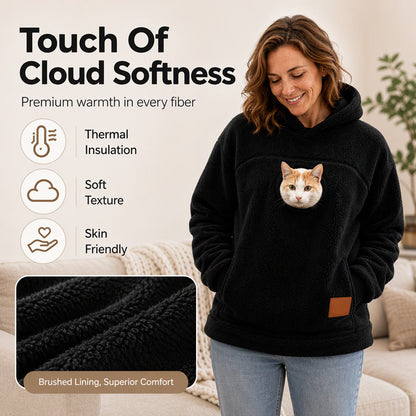 ⏰Last Day Hot Sales - 50% OFF😍2026 A must-have for pet lovers 🐾 Cozy Fleece Pet Bonding Pouch Hoodie – Warm & Supportive Small Pet Carrier Clothing🐶🐱