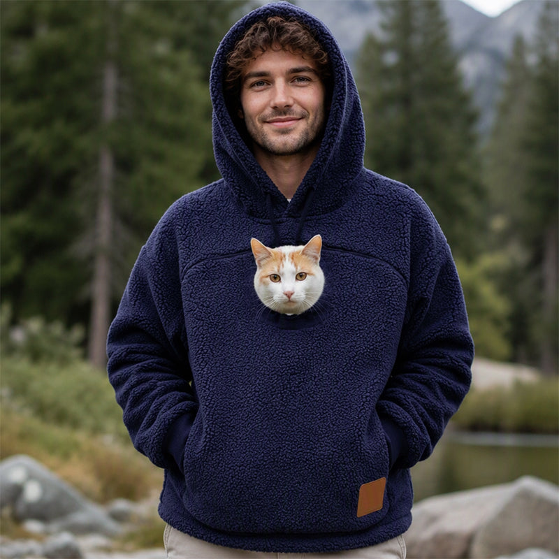 ⏰Last Day Hot Sales - 50% OFF😍2026 A must-have for pet lovers 🐾 Cozy Fleece Pet Bonding Pouch Hoodie – Warm & Supportive Small Pet Carrier Clothing🐶🐱
