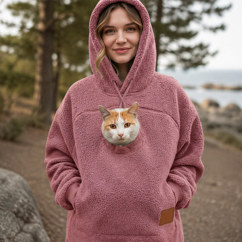 ⏰Last Day Hot Sales - 50% OFF😍2026 A must-have for pet lovers 🐾 Cozy Fleece Pet Bonding Pouch Hoodie – Warm & Supportive Small Pet Carrier Clothing🐶🐱