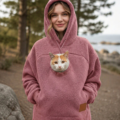 ⏰Last Day Hot Sales - 50% OFF😍2026 A must-have for pet lovers 🐾 Cozy Fleece Pet Bonding Pouch Hoodie – Warm & Supportive Small Pet Carrier Clothing🐶🐱