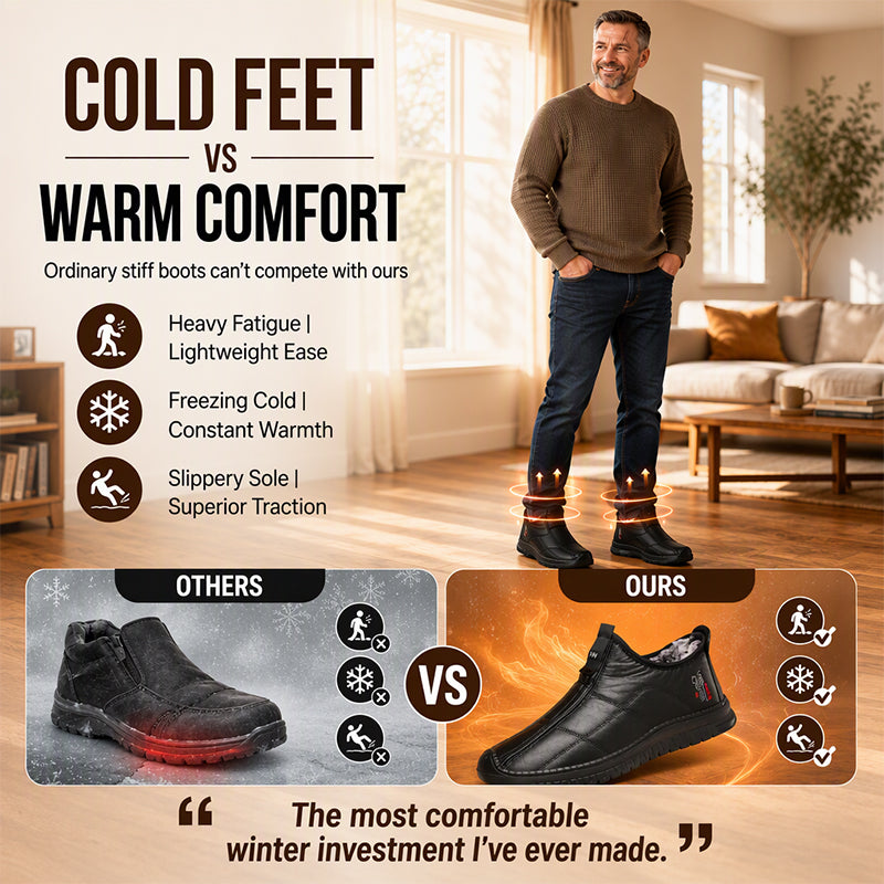 Men's Plush-Lined Non-Slip Walking Shoes