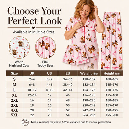 Women's Highland Cow Print 3-Piece Pajama Set