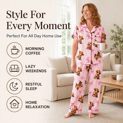 Women's Highland Cow Print 3-Piece Pajama Set