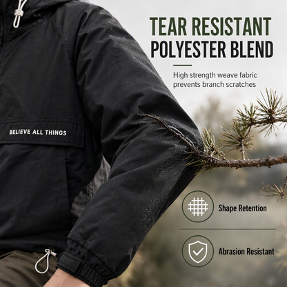 Outdoor Multi-Pocket Hooded Hiking Windbreaker Jacket