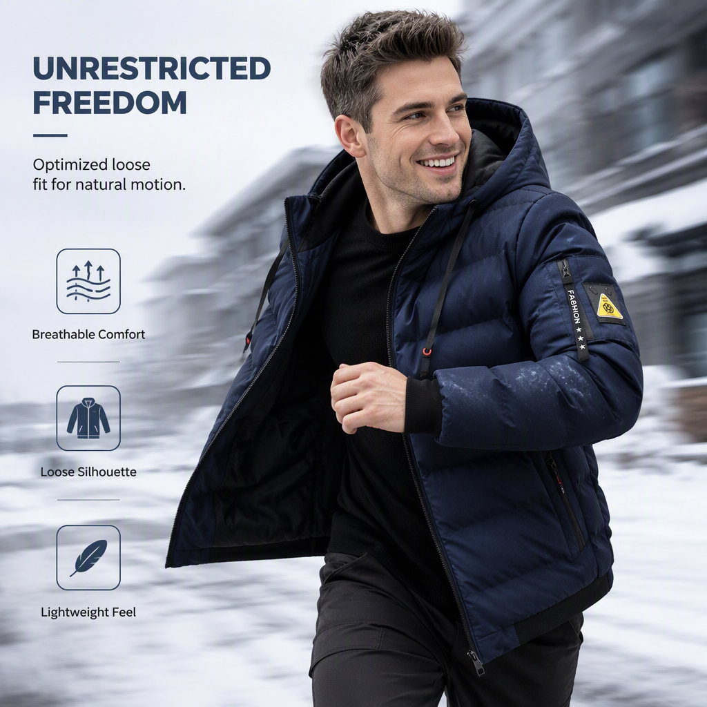 Men's Hooded Reversible Warm Coat