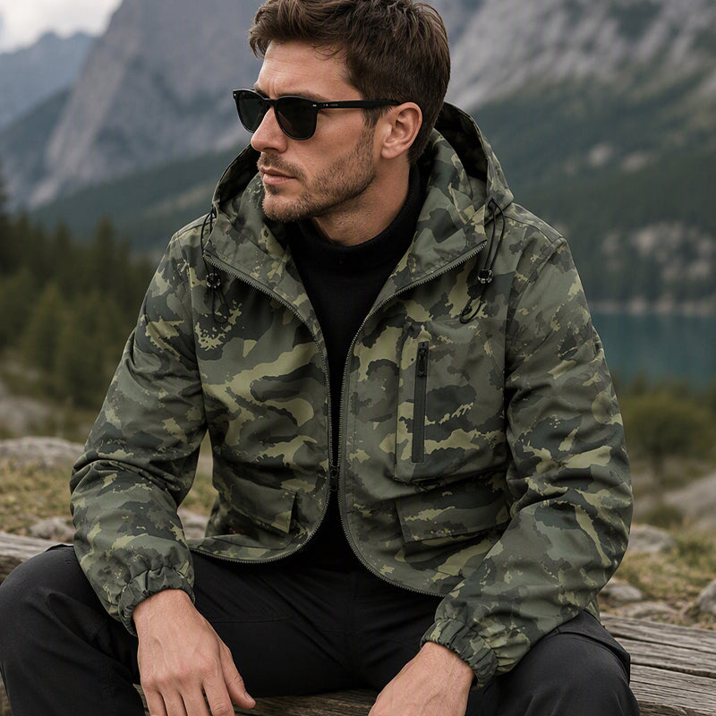 Women's Stylish Camouflage Hooded Jacket