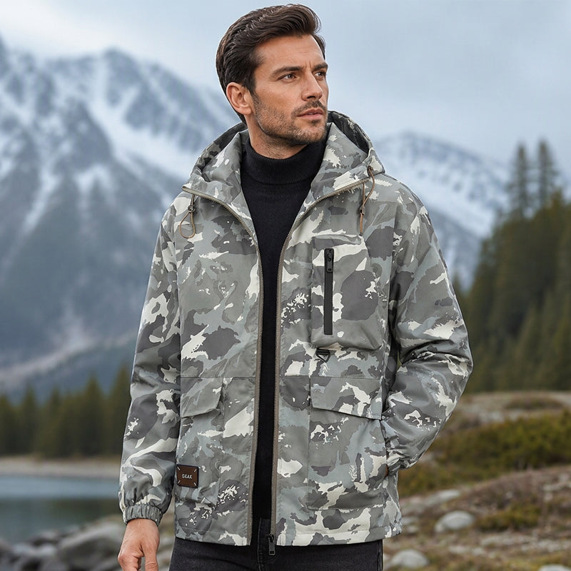 Women's Stylish Camouflage Hooded Jacket
