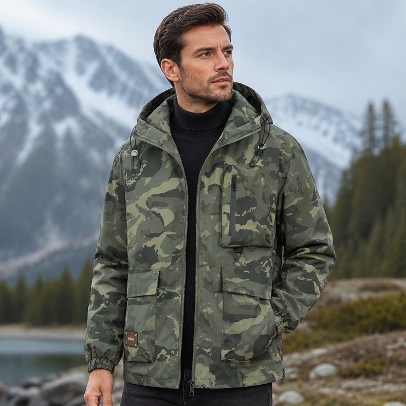 Women's Stylish Camouflage Hooded Jacket