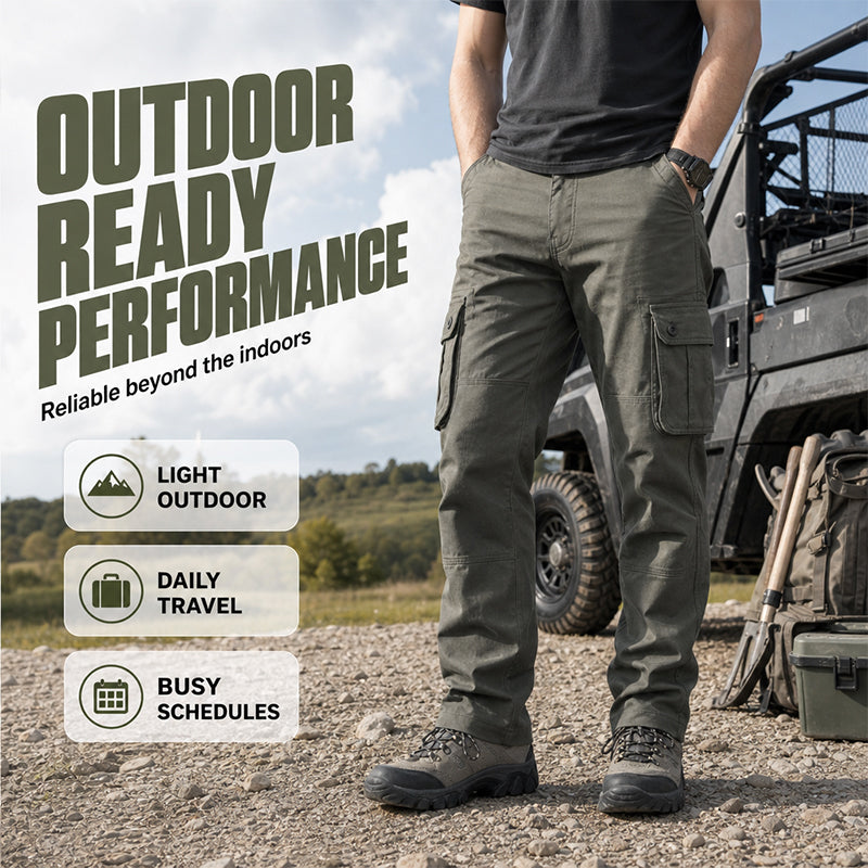 Men's Relaxed-Fit Cargo Pants with Multi Pockets