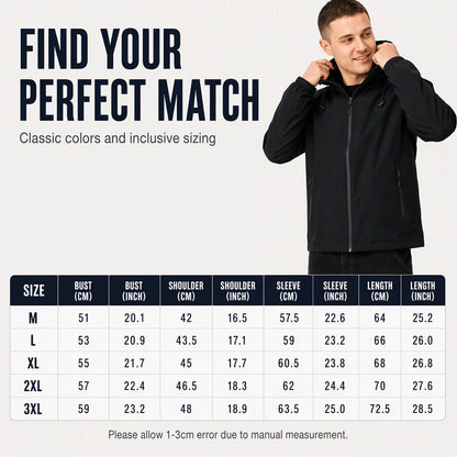Men's Windproof Plush-Lined Hooded Jacket