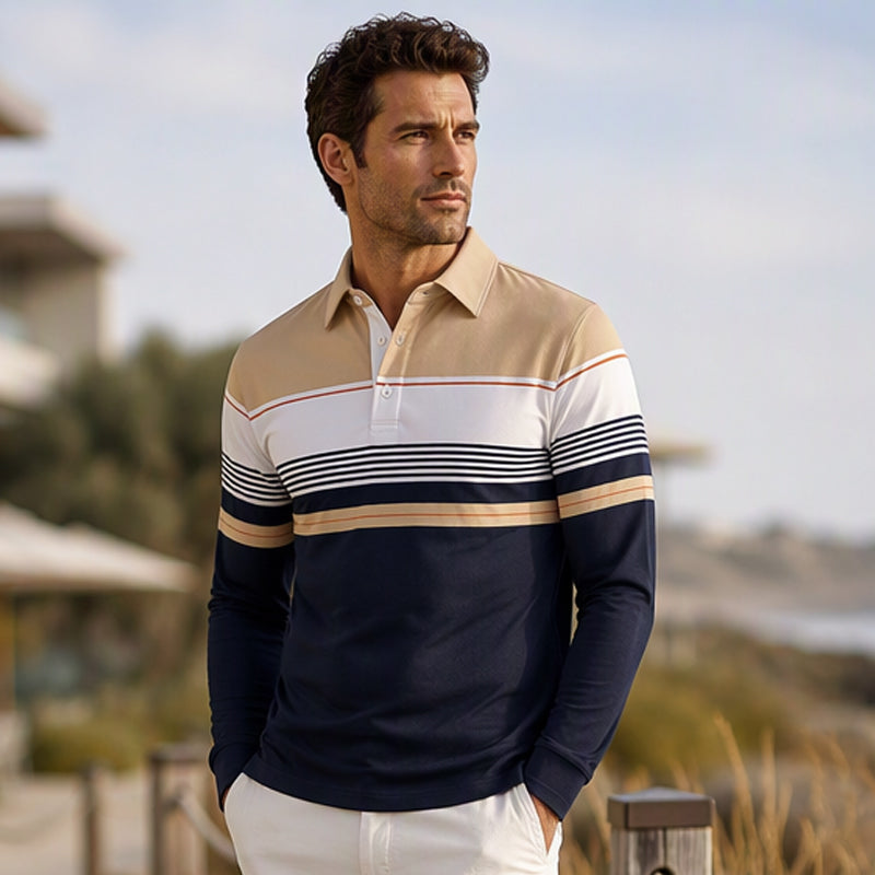 Men's Classic Color-Block Striped Top
