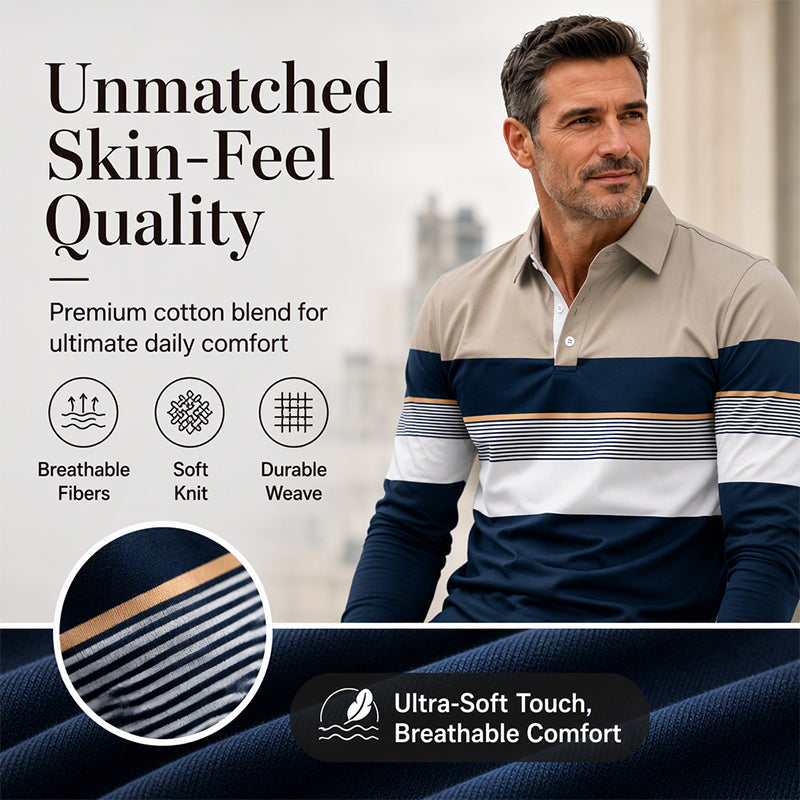 Men's Classic Color-Block Striped Top