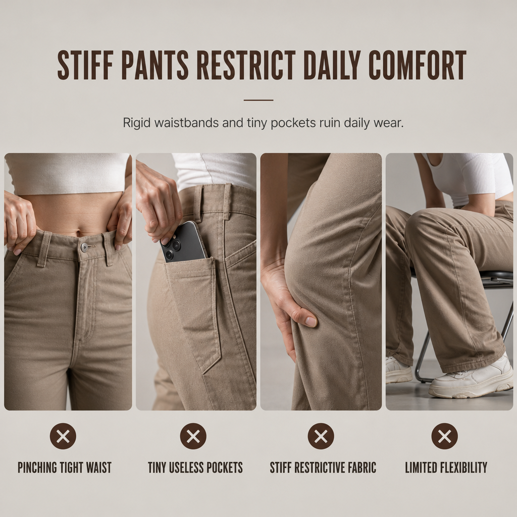 Women's High Waisted Wide Leg Baggy Cargo Pants with Utility Pockets Loose Fit Cotton Blend Trousers