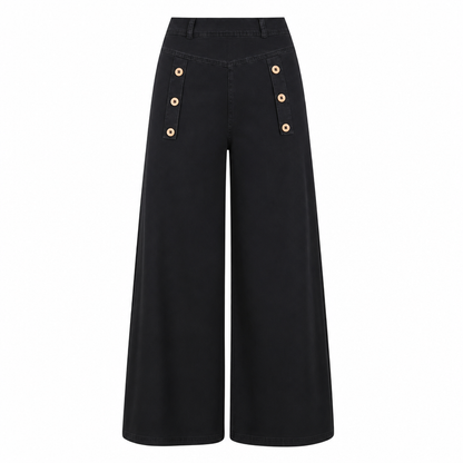 ⏰  💖Black Friday Mega Deal – 50% off!💖!✨High Waisted Wide Leg Stretch Denim Jeans with Decorative Buttons