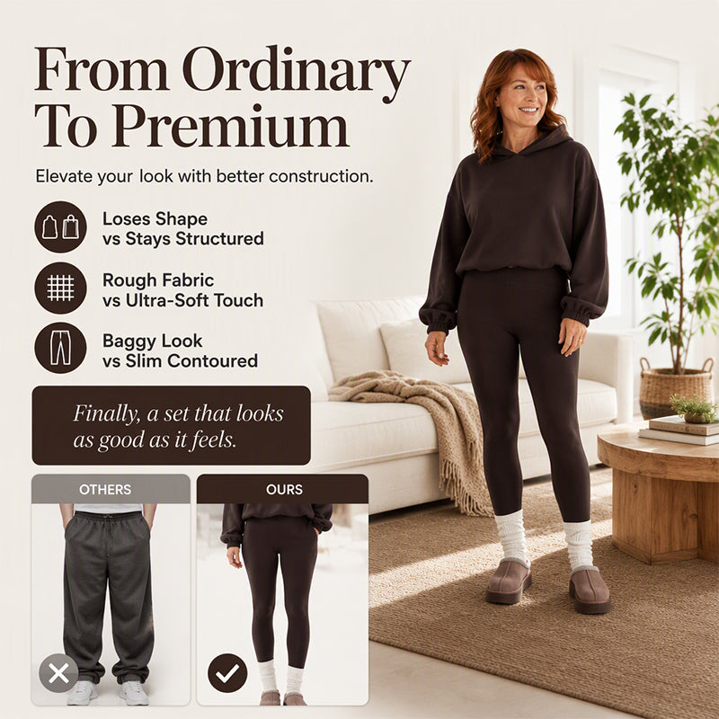 Women's Casual Cozy Hoodie and Leggings Set