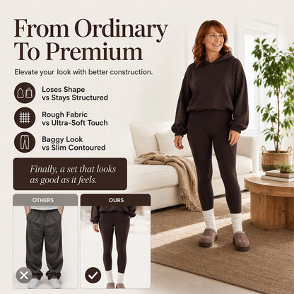 Women's Casual Cozy Hoodie and Leggings Set