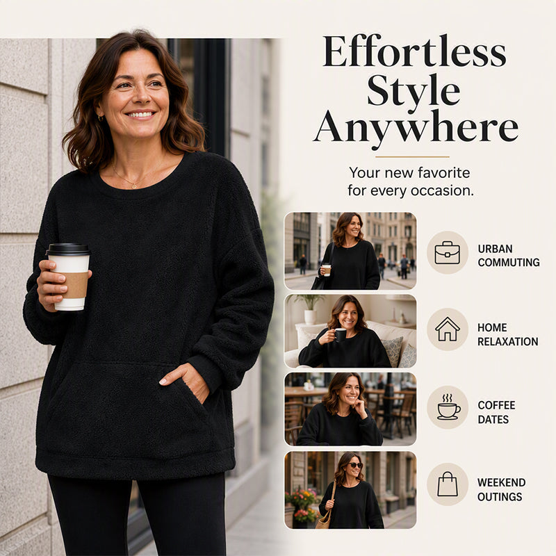 Women's Warm Plush Long Sleeve Sweatshirt