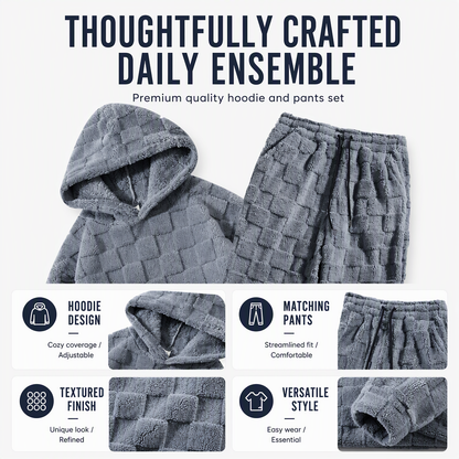 ☁️Comfortable & Relaxed, Everyday Casual – Men's Hooded Sweatshirt & Sweatpants Set ✨
