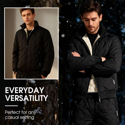 Men's Stylish Warm Jacket & Pants Two-Piece Set