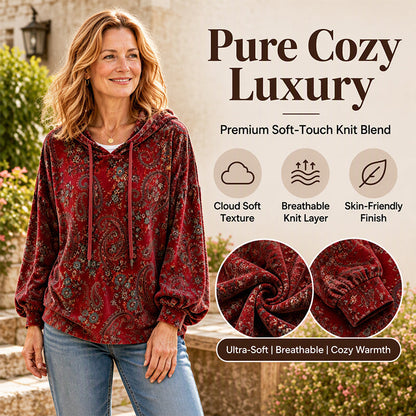 Women's Paisley Print Drawstring Hoodie