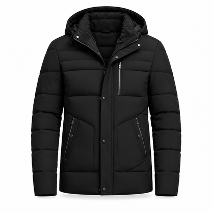 Men's Winter Fleece Lined Coat with Detachable Hood
